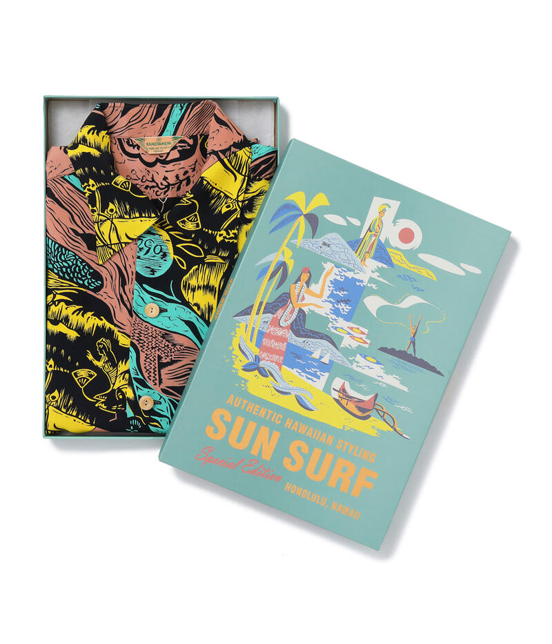 SUN SURF サンサーフ アロハシャツ SS39673 SUN SURF SPECIAL EDITION GAUGUIN WOODCUT MYSTIC (SHORT SLEEVE) スペシャルエディション メンズ ブラック
