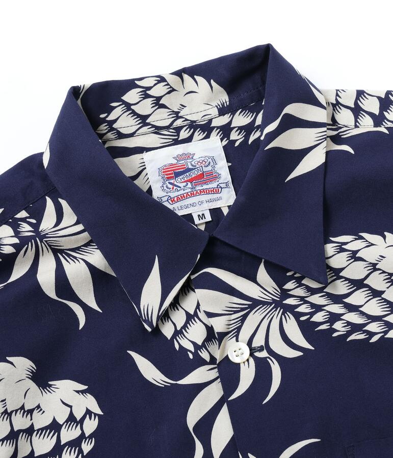 DUKE KAHANAMOKU デュークカハナモク アロハシャツ DK37811 COTTON HAWAIIAN SHIRT DUKE'S PINEAPPLE パイナップル柄