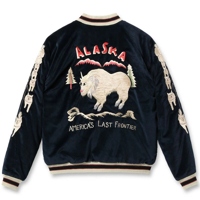 テーラー東洋 スカジャン TT15544-128 Late 1950s Style Velveteen Souvenir Jacket “MOUNTAIN GOAT” × “ALASKAN FLAG” メンズ アメカジ