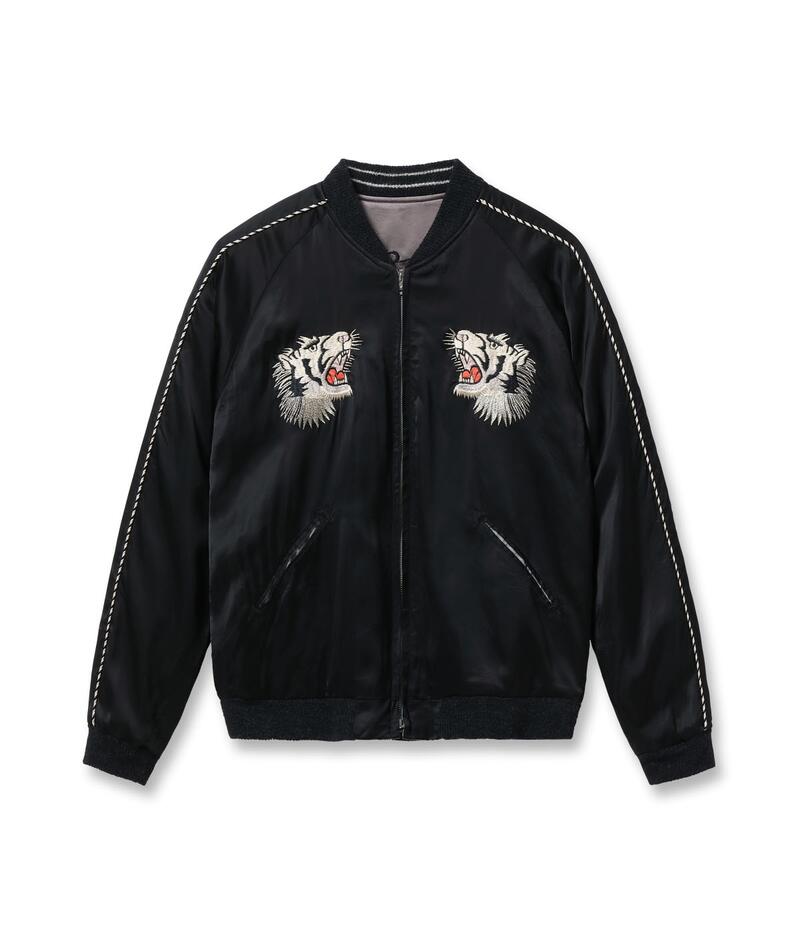 テーラー東洋 スカジャン TT15912-119 Late 1940s Style Acetate Souvenir Jacket KOSHO & CO. Special Edition WHITE TIGER × JAPAN MAP 港商 TAILOR TOYO