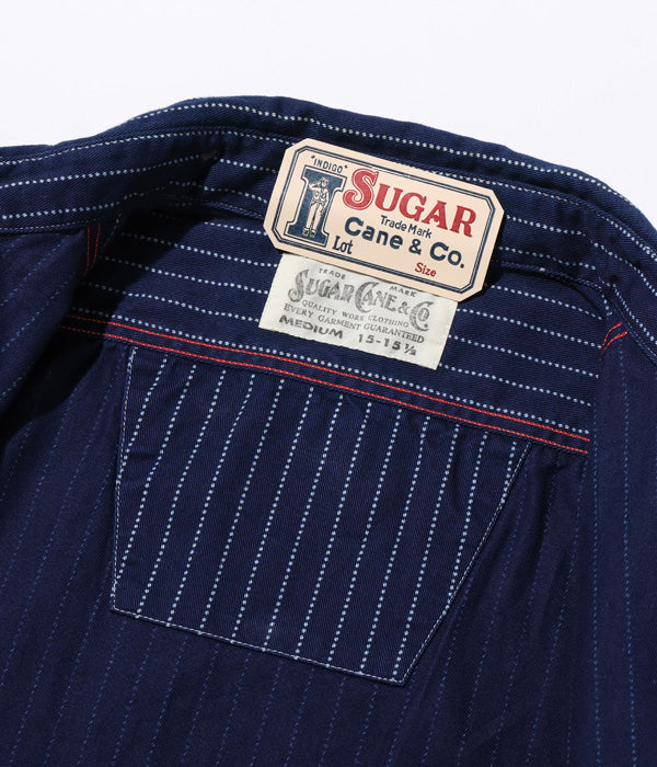 シュガーケーン SUGAR CANE シャツ SC25551 FICTION ROMANCE 8.5oz. WABASH STRIPE WORK SHIRT (LONG SLEEVE)