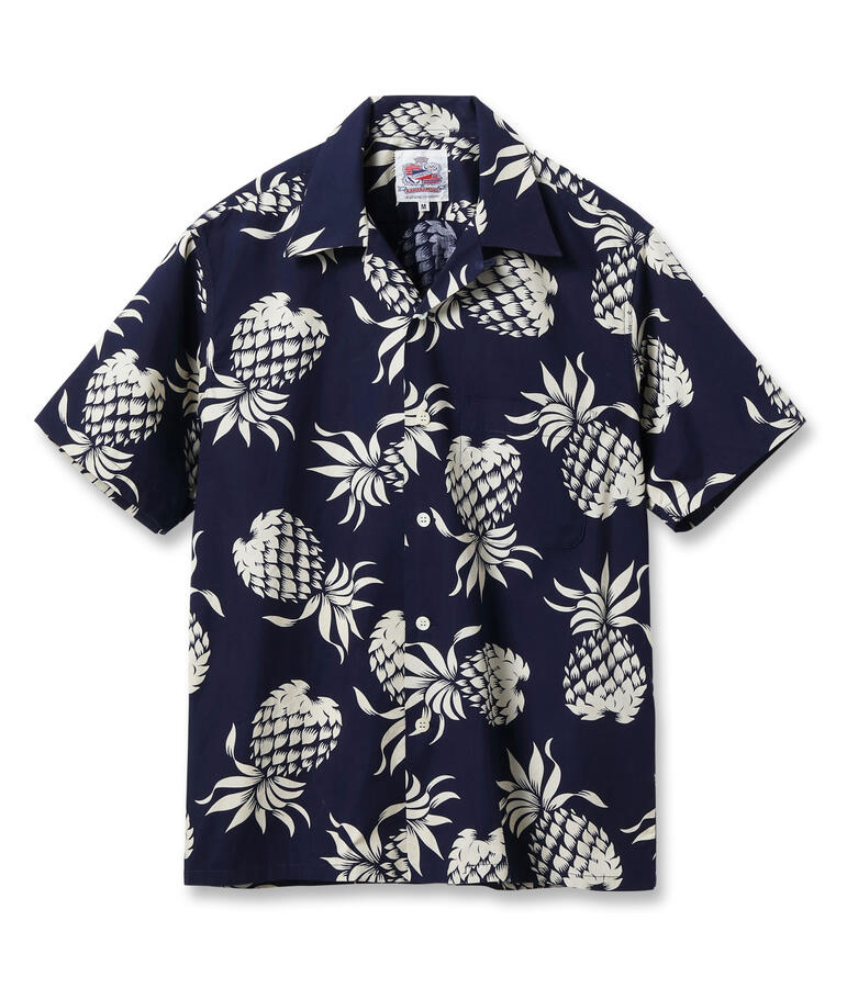 DUKE KAHANAMOKU デュークカハナモク アロハシャツ DK37811 COTTON HAWAIIAN SHIRT DUKE'S PINEAPPLE パイナップル柄