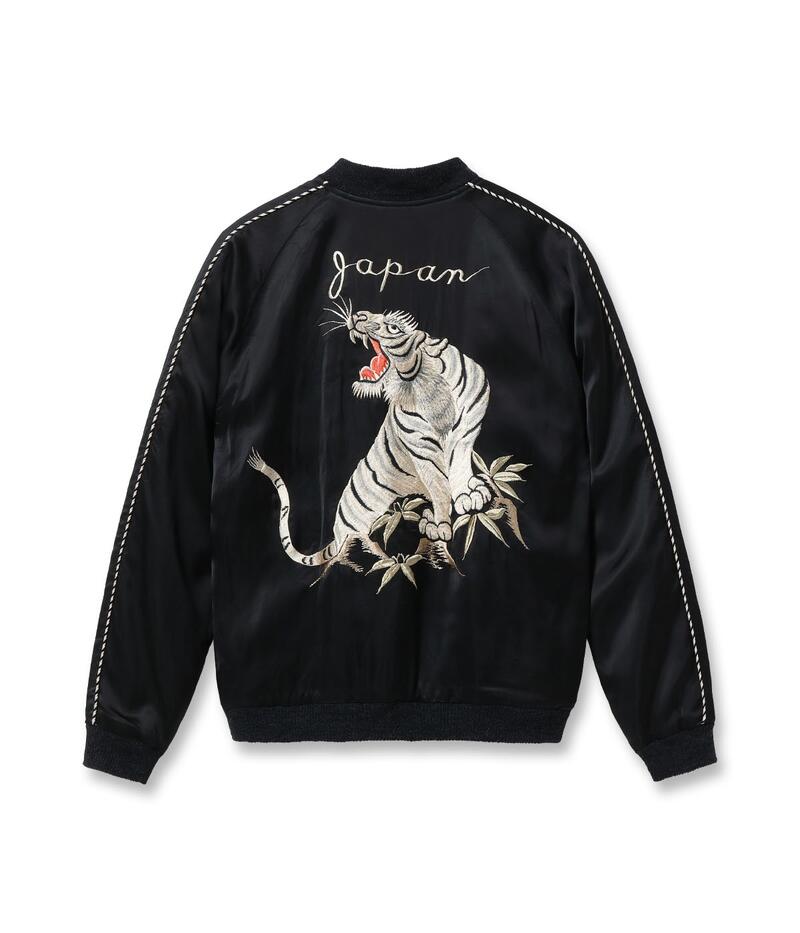 テーラー東洋 スカジャン TT15912-119 Late 1940s Style Acetate Souvenir Jacket KOSHO & CO. Special Edition WHITE TIGER × JAPAN MAP 港商 TAILOR TOYO