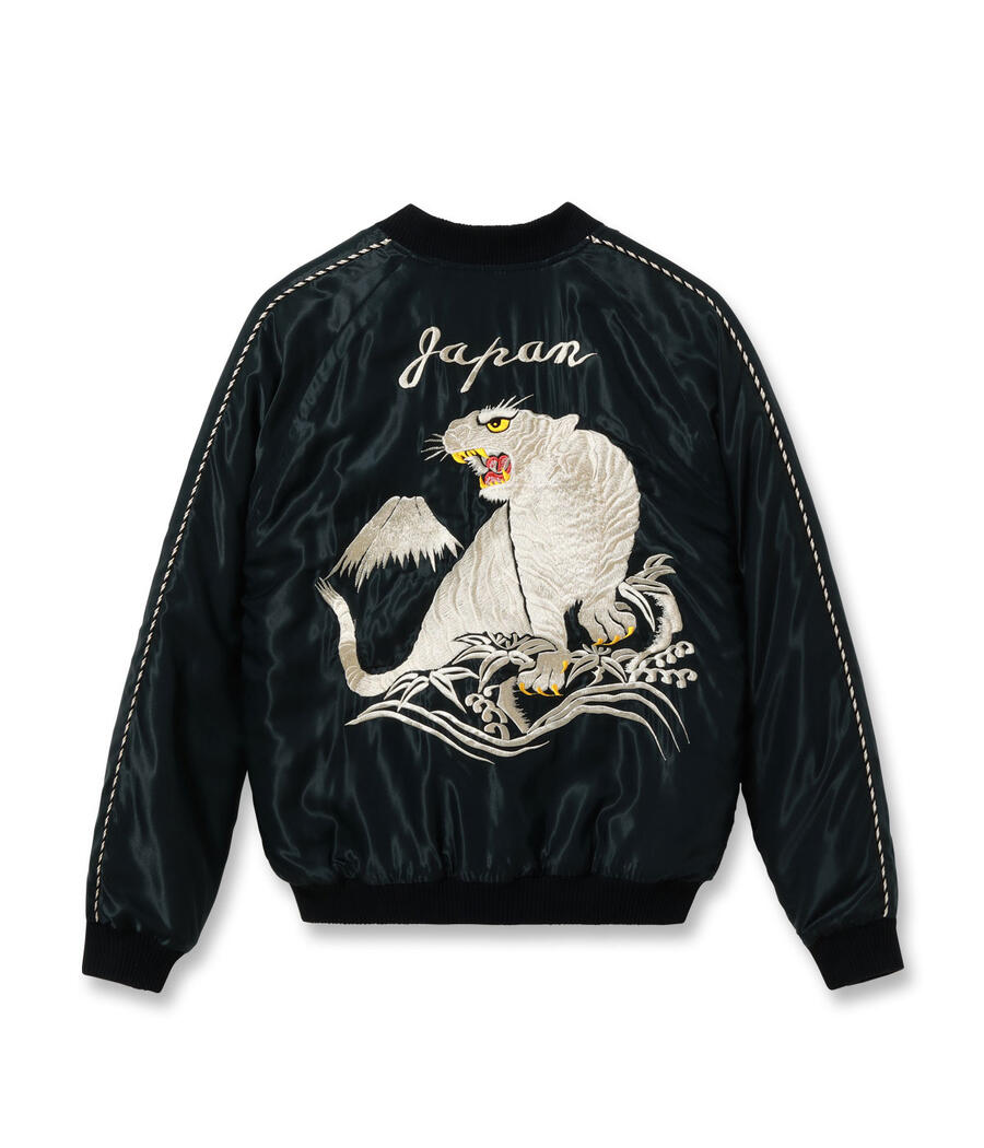 テーラー東洋 TAILOR TOYO スカジャン TT15973-219 Mid 1950s Style Acetate Quilted Souvenir Jacket WHITE TIGER DUELLING DRAGONS 白虎 金龍 メンズ アメカジ