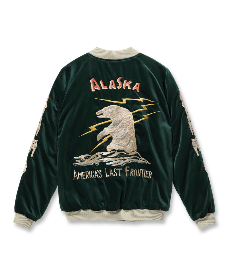 テーラー東洋 TAILOR TOYO スカジャン TT15974-145 Late 1950s Style Velveteen Souvenir Jacket POLAR BEAR × ALASKA MAP 別珍 メンズ アメカジ 北極熊 アラスカマップ