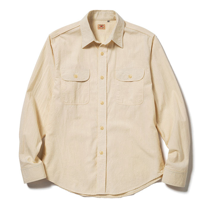 シュガーケーン SUGAR CANE シャンブレーシャツ SC27851 WHITE CHAMBRAY WORK SHIRT (LONG SLEEVE) ワークシャツ S-XL 白 アメカジ