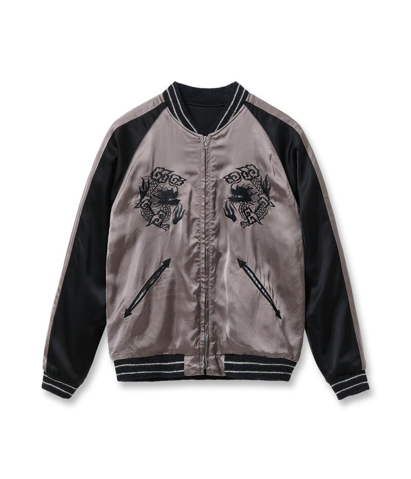 テーラー東洋 スカジャン TT15912-119 Late 1940s Style Acetate Souvenir Jacket KOSHO & CO. Special Edition WHITE TIGER × JAPAN MAP 港商 TAILOR TOYO