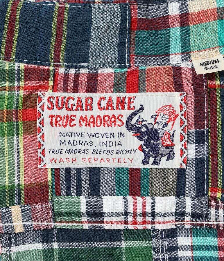 シュガーケーン SUGAR CANE シャツ SC39739 MADRAS CHECK PATCHWORK OPEN SHIRT