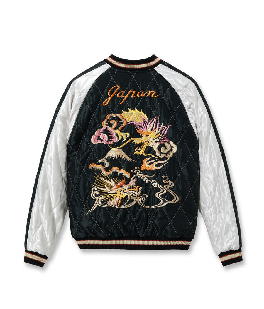 テーラー東洋 TAILOR TOYO スカジャン TT15973-219 Mid 1950s Style Acetate Quilted Souvenir Jacket WHITE TIGER DUELLING DRAGONS 白虎 金龍 メンズ アメカジ