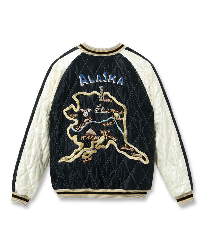 テーラー東洋 TAILOR TOYO スカジャン TT15974-145 Late 1950s Style Velveteen Souvenir Jacket POLAR BEAR × ALASKA MAP 別珍 メンズ アメカジ 北極熊 アラスカマップ