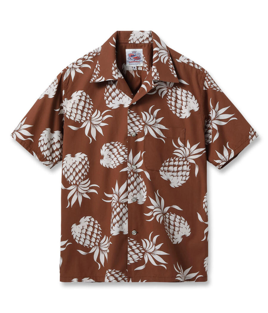 DUKE KAHANAMOKU デュークカハナモク アロハシャツ DK37811 COTTON HAWAIIAN SHIRT DUKE'S PINEAPPLE パイナップル柄