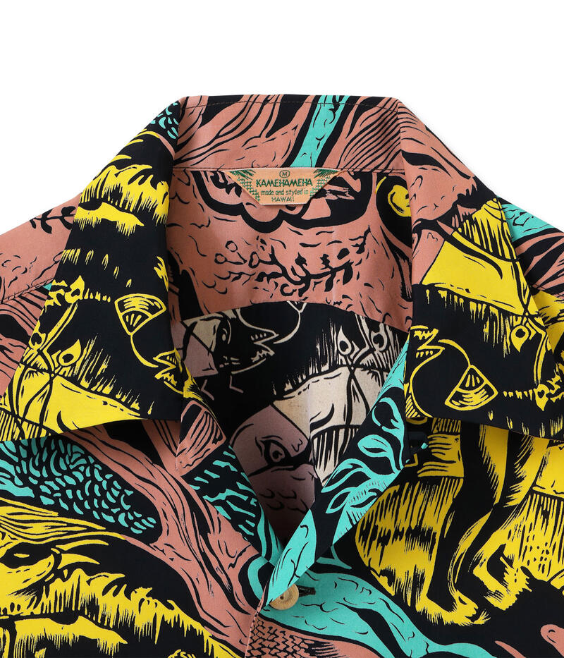 SUN SURF サンサーフ アロハシャツ SS39673 SUN SURF SPECIAL EDITION GAUGUIN WOODCUT MYSTIC (SHORT SLEEVE) スペシャルエディション メンズ ブラック