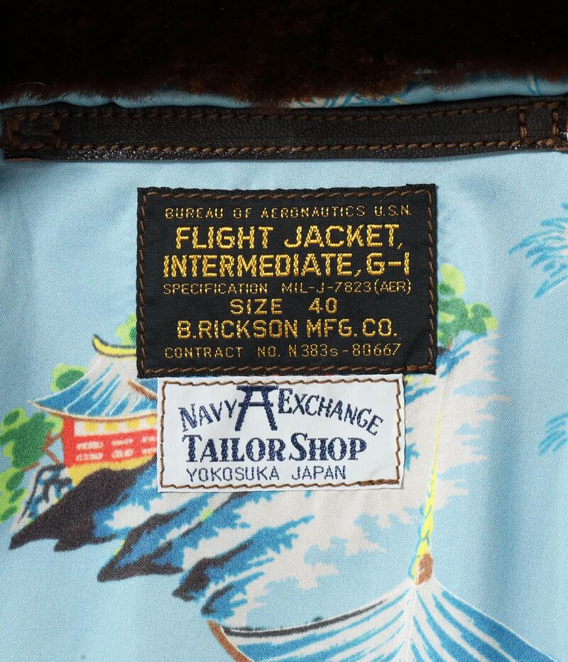 バズリクソンズ BUZZ RICKSON'S G-1 フライトジャケット BR80685 Type G-1 Mil-J-7823 B.RICKSON MFG CO SUKA PRINT LINING