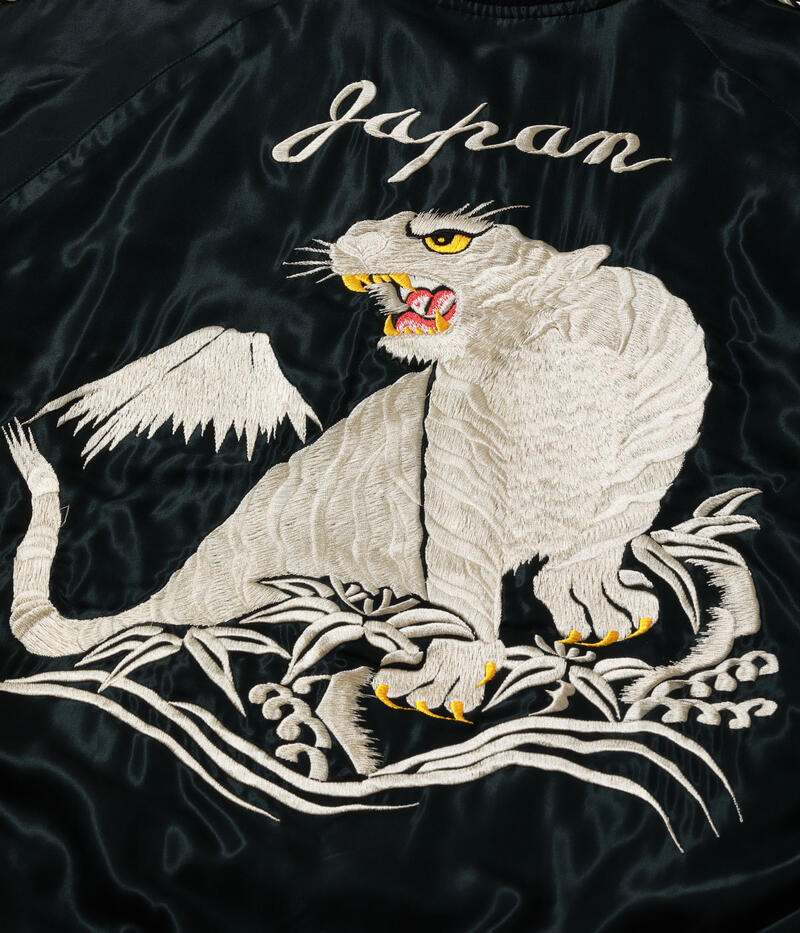テーラー東洋 TAILOR TOYO スカジャン TT15973-219 Mid 1950s Style Acetate Quilted Souvenir Jacket WHITE TIGER DUELLING DRAGONS 白虎 金龍 メンズ アメカジ
