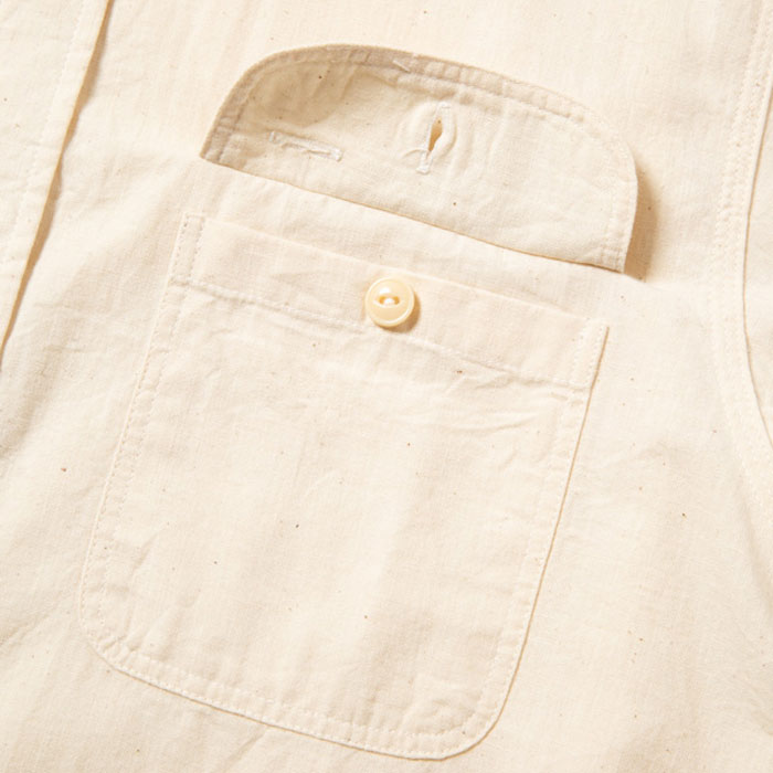 シュガーケーン SUGAR CANE シャンブレーシャツ SC27851 WHITE CHAMBRAY WORK SHIRT (LONG SLEEVE) ワークシャツ S-XL 白 アメカジ