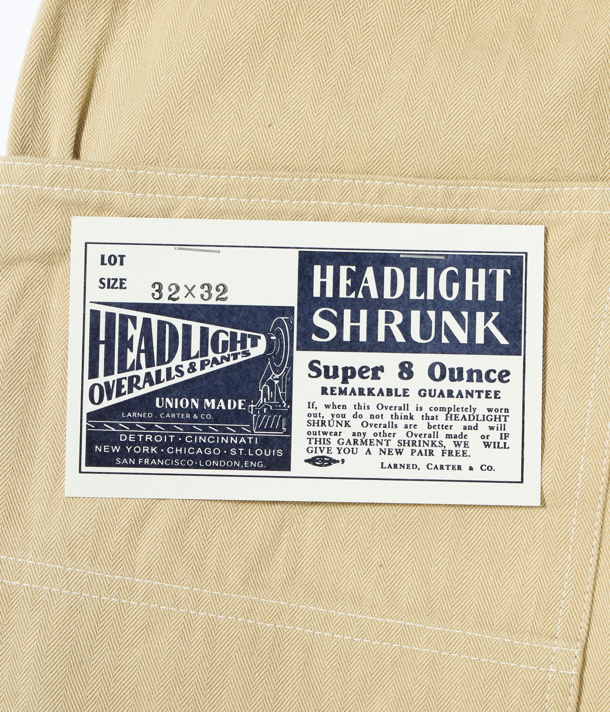 HEADLIGHT ヘッドライト HD42656 10oz. RANDOM HBT WORK DUNGAREES ワークパンツ