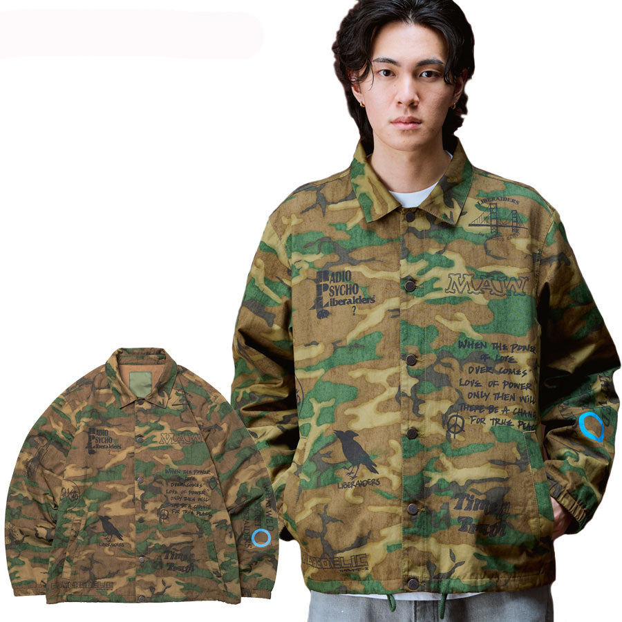 Liberaiders リベレイダース ジャケット HANDWRITING CAMO COACH JACKET 730142603 迷彩 コーチジャケット