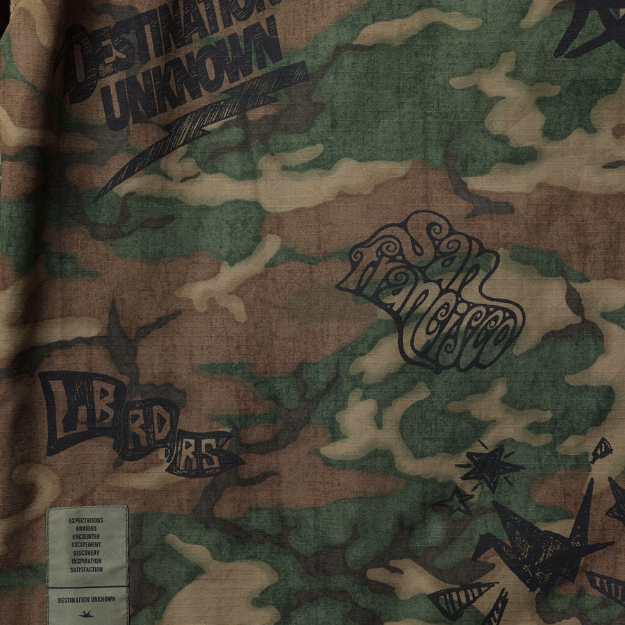 Liberaiders リベレイダース ジャケット HANDWRITING CAMO COACH JACKET 730142603 迷彩 コーチジャケット