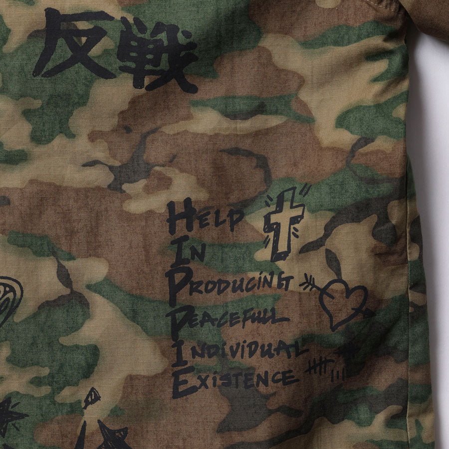 Liberaiders リベレイダース ジャケット HANDWRITING CAMO COACH JACKET 730142603 迷彩 コーチジャケット