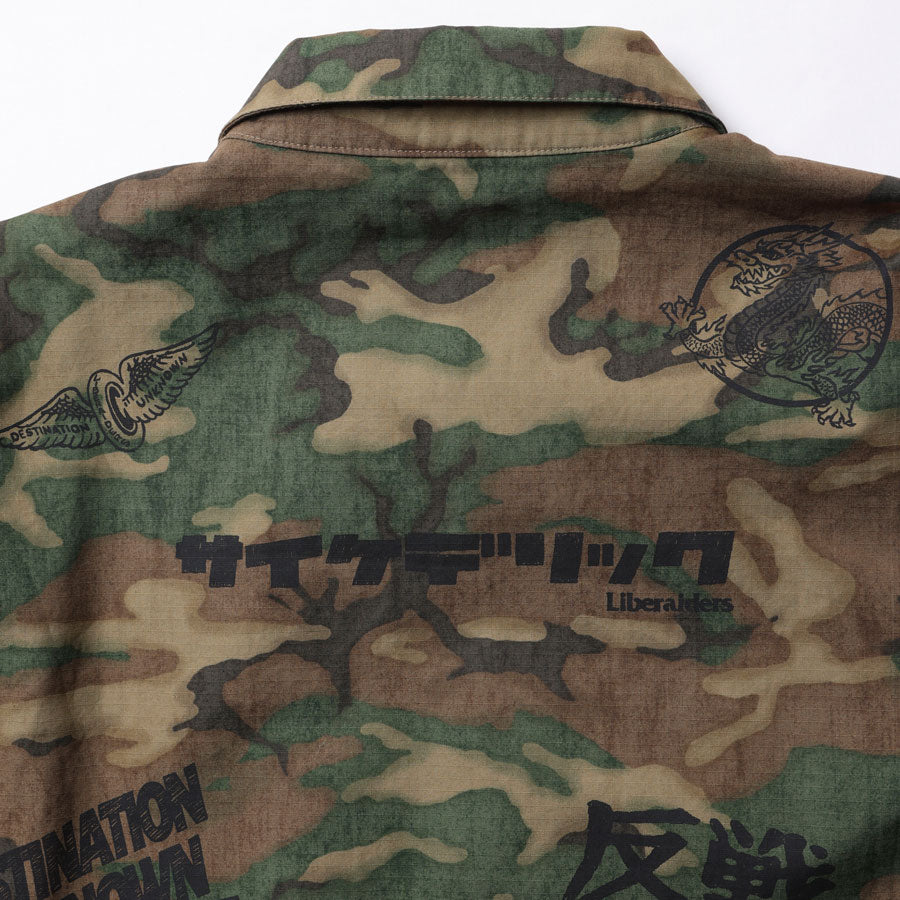 Liberaiders リベレイダース ジャケット HANDWRITING CAMO COACH JACKET 730142603 迷彩 コーチジャケット