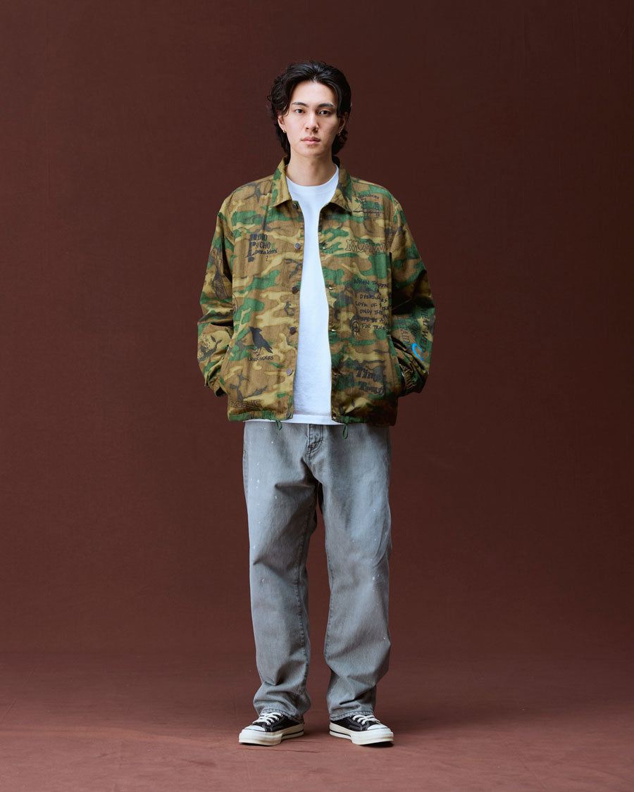Liberaiders リベレイダース ジャケット HANDWRITING CAMO COACH JACKET 730142603 迷彩 コーチジャケット