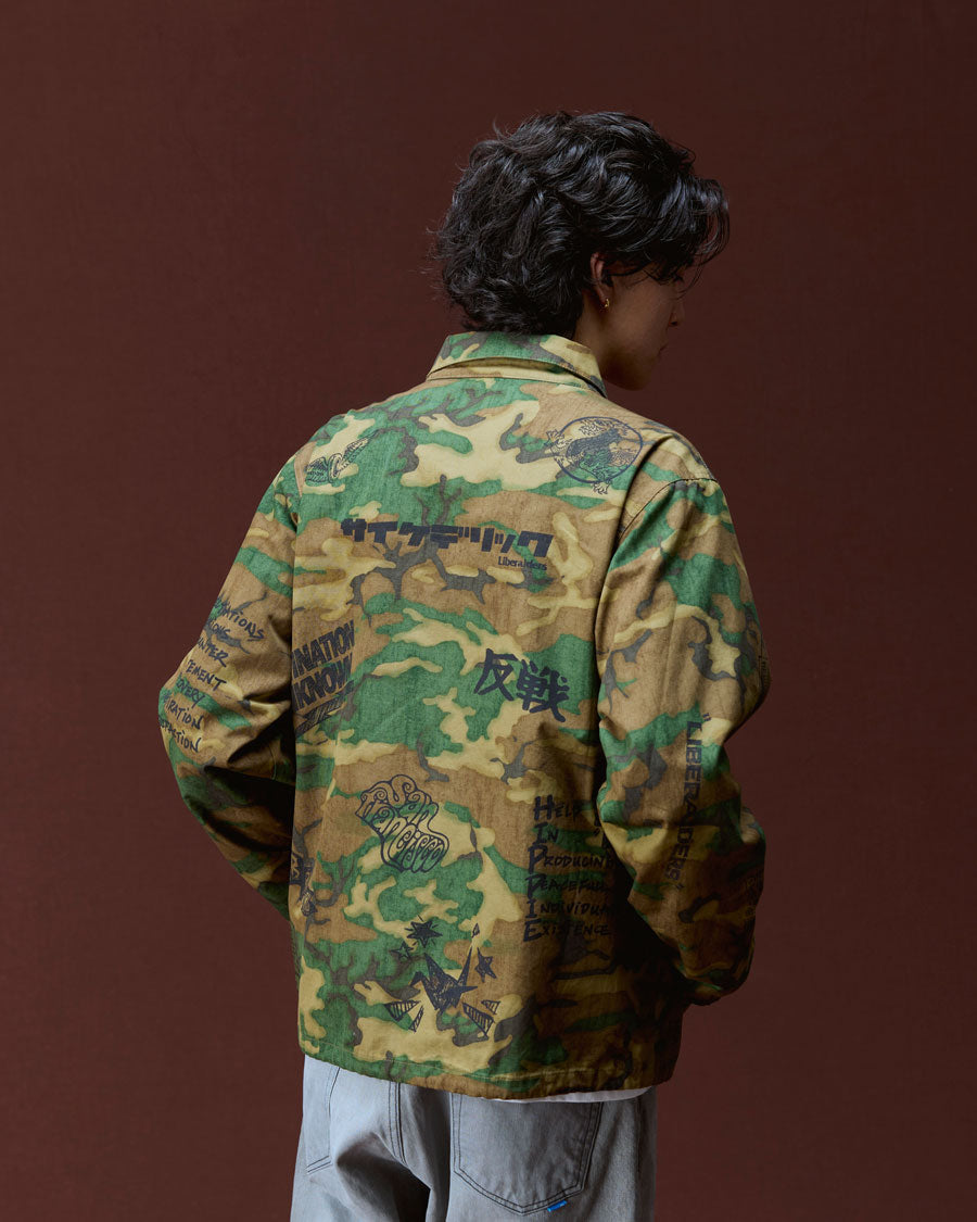 Liberaiders リベレイダース ジャケット HANDWRITING CAMO COACH JACKET 730142603 迷彩 コーチジャケット