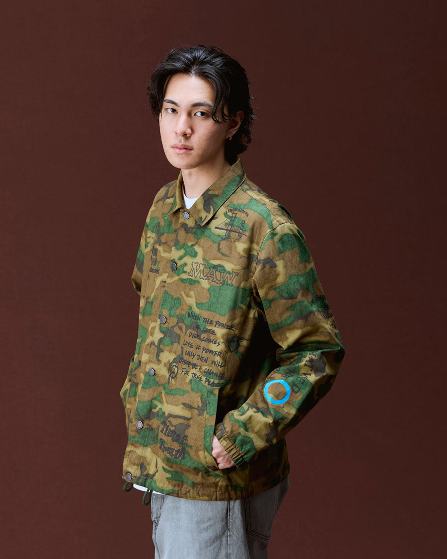 Liberaiders リベレイダース ジャケット HANDWRITING CAMO COACH JACKET 730142603 迷彩 コーチジャケット