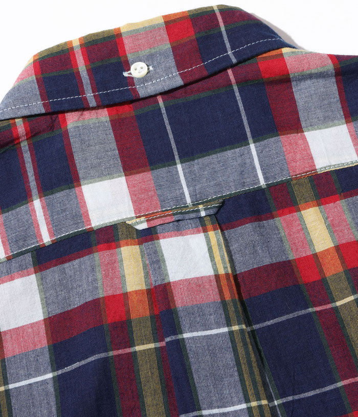 シュガーケーン SC39299 INDIGO MADRAS CHECK BUTTON DOWN SHIRT