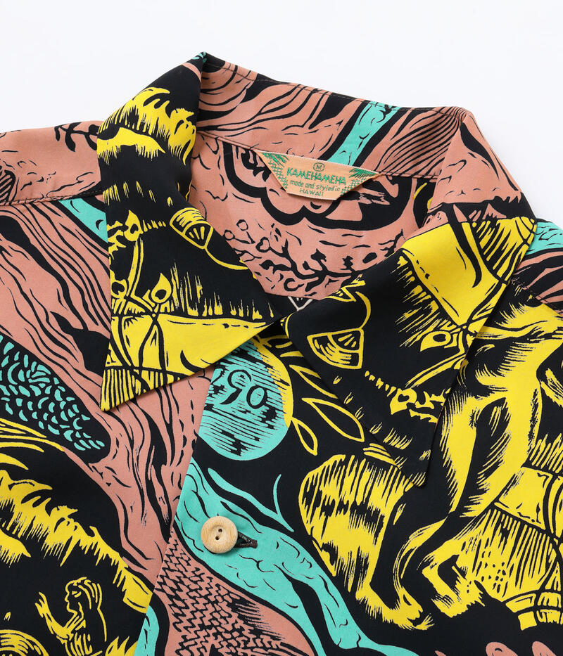 SUN SURF サンサーフ アロハシャツ SS39673 SUN SURF SPECIAL EDITION GAUGUIN WOODCUT MYSTIC (SHORT SLEEVE) スペシャルエディション メンズ ブラック