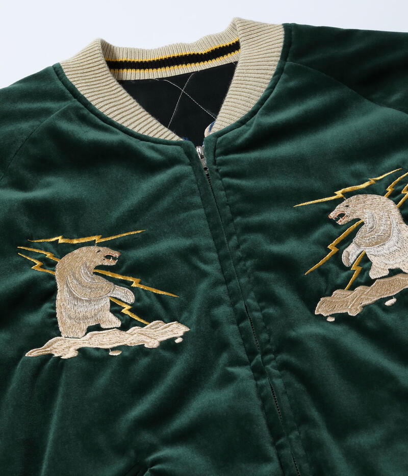 テーラー東洋 TAILOR TOYO スカジャン TT15974-145 Late 1950s Style Velveteen Souvenir Jacket POLAR BEAR × ALASKA MAP 別珍 メンズ アメカジ 北極熊 アラスカマップ