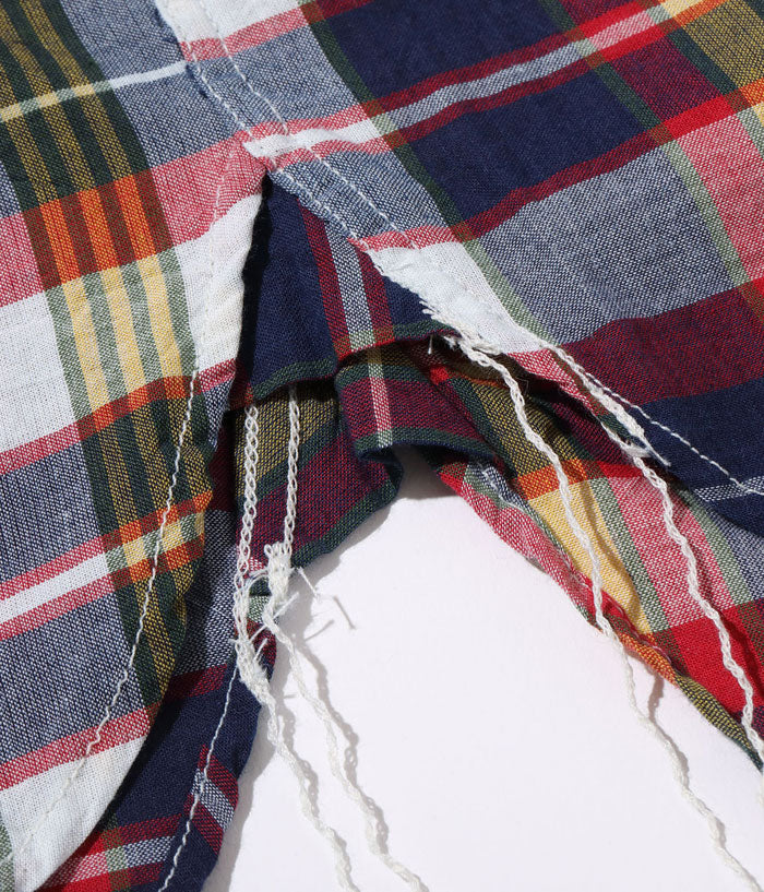 シュガーケーン SC39299 INDIGO MADRAS CHECK BUTTON DOWN SHIRT