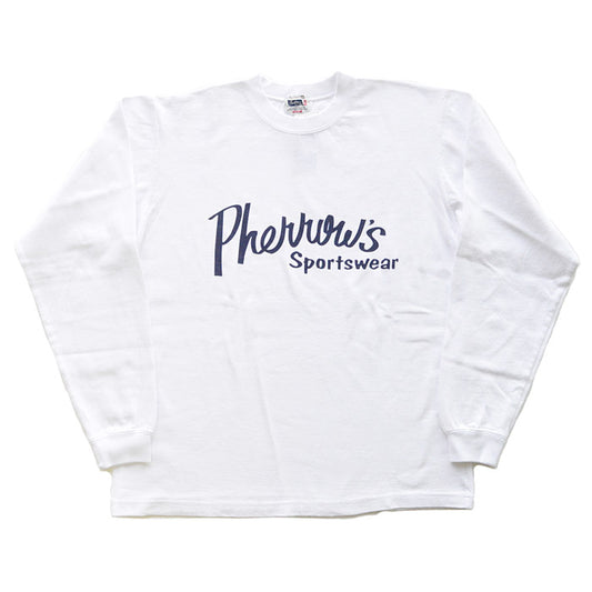 Pherrow's フェローズ Tシャツ PLT1 LONG L/SプリントTシャツ 長袖 ロゴ ロンT アメカジ メンズ
