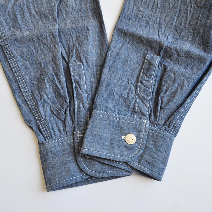 SUGAR CANE シャンブレーシャツ BLUE CHAMBRAY WORK SHIRT SC27850