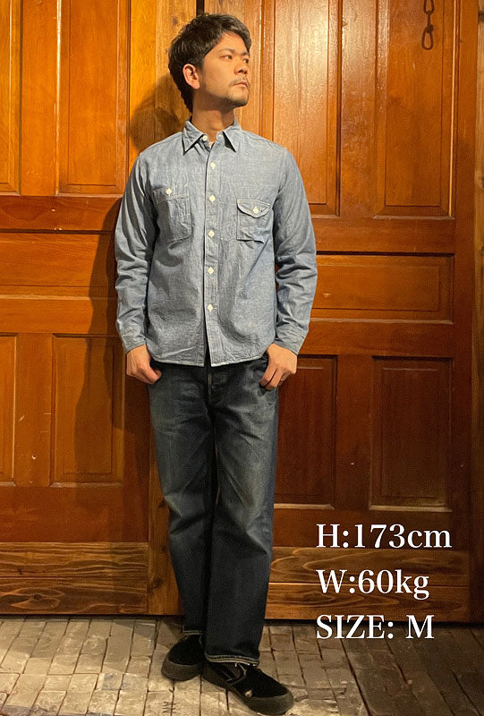 JELADO ジェラード シャツ Smoker Shirt Indigo Chambray インディゴシャンブレーシャツ スモーカーシャツ JP94112