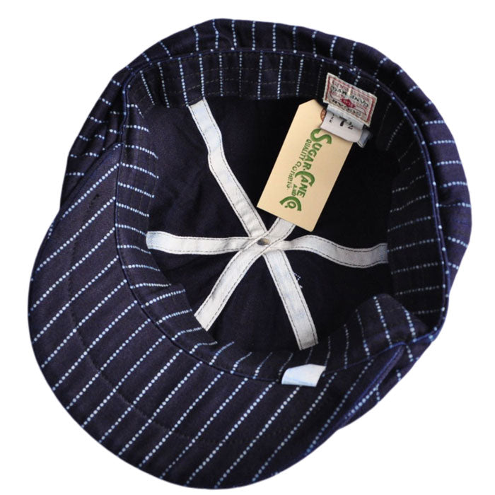 SUGAR CANE シュガーケーン キャスケット SC02070 9oz. WABASH STRIPE APPLEJACK CAP アップルジャックキャップ 帽子