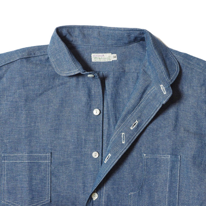 WAREHOUSE ウエアハウス シャツ Lot 3047 ROUND COLLAR CHAMBRAY SHIRTS シャンブレーシャツ