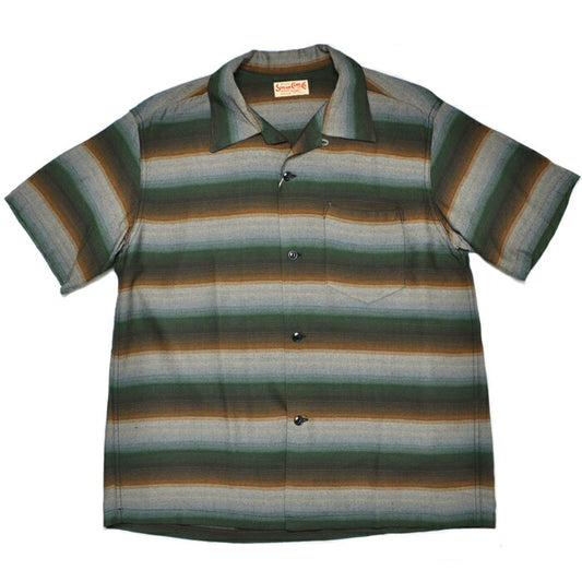 シュガーケーン SUGAR CANE シャツ SC39521 RAYON BORDER S/S OPEN SHIRT