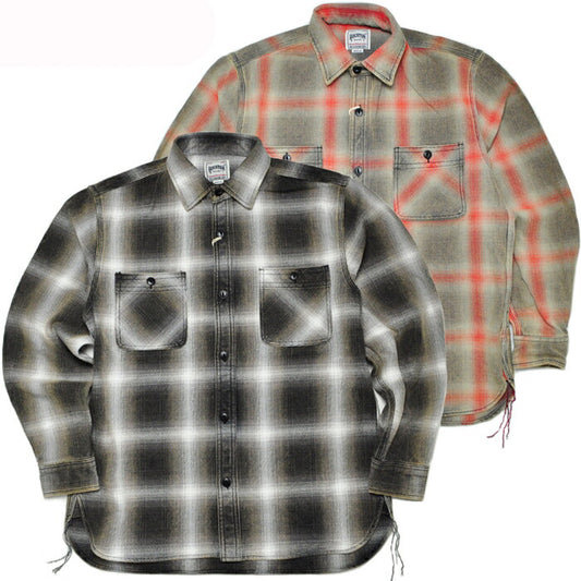 HOUSTON ヒューストン シャツ 41252VW VINTAGE OMBRE CHECK VIYELLA SHIRT ビンテージオンブレーチェックビエラシャツ