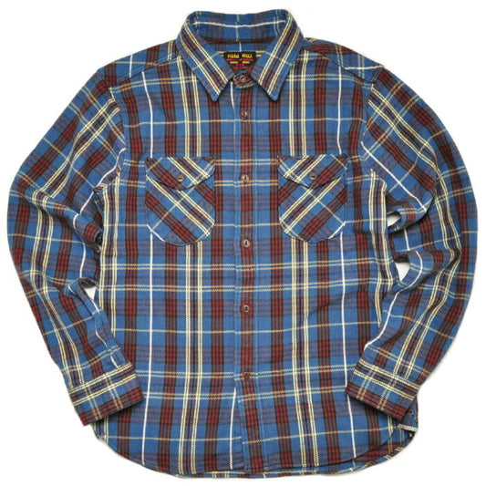 UES ウエス シャツ 先染ヘビーネルシャツ ブルー 502151