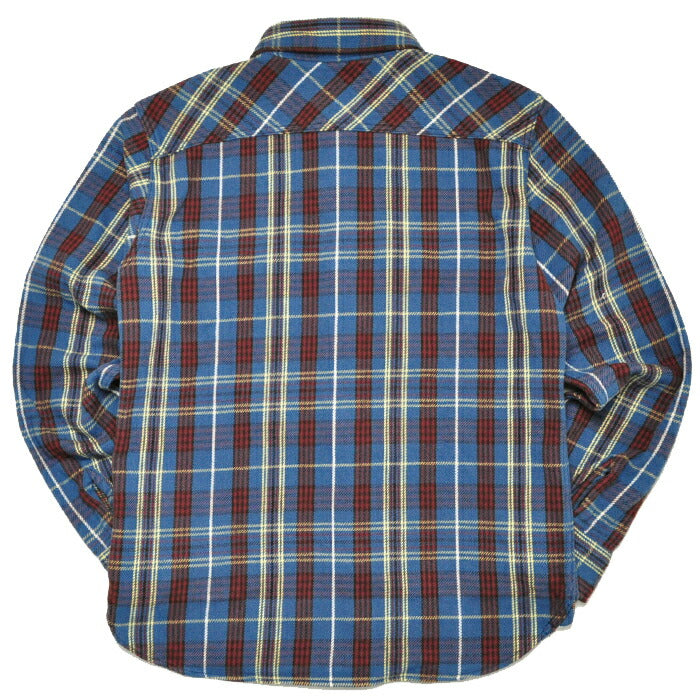 UES ウエス シャツ 先染ヘビーネルシャツ ブルー 502151