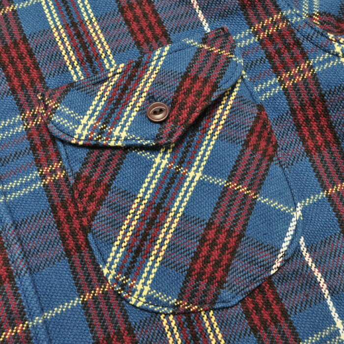 UES ウエス シャツ 先染ヘビーネルシャツ ブルー 502151