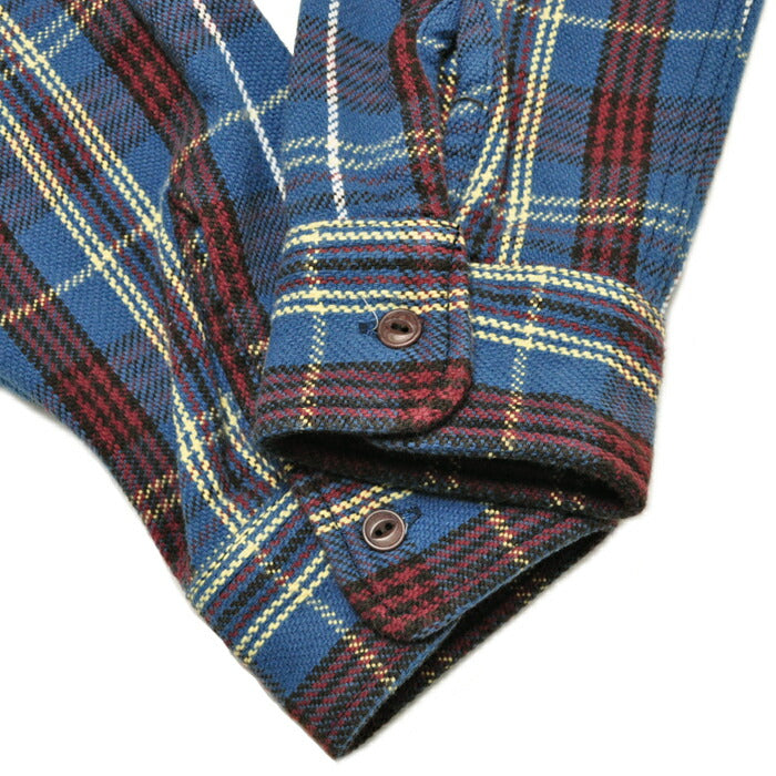 UES ウエス シャツ 先染ヘビーネルシャツ ブルー 502151