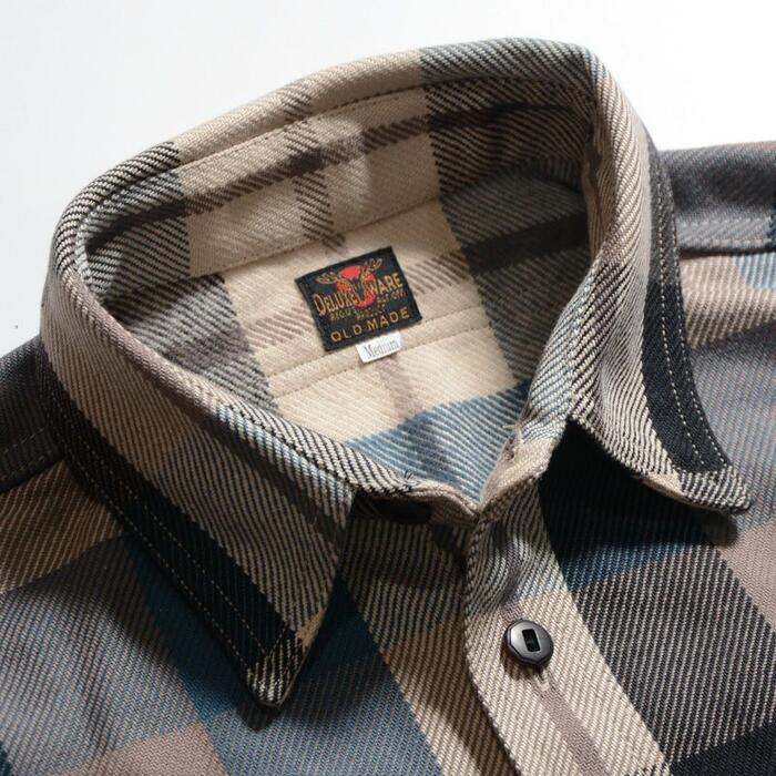 デラックスウエア DELUXEWARE ネルシャツ HV-57 50s BLUE KING メンズ