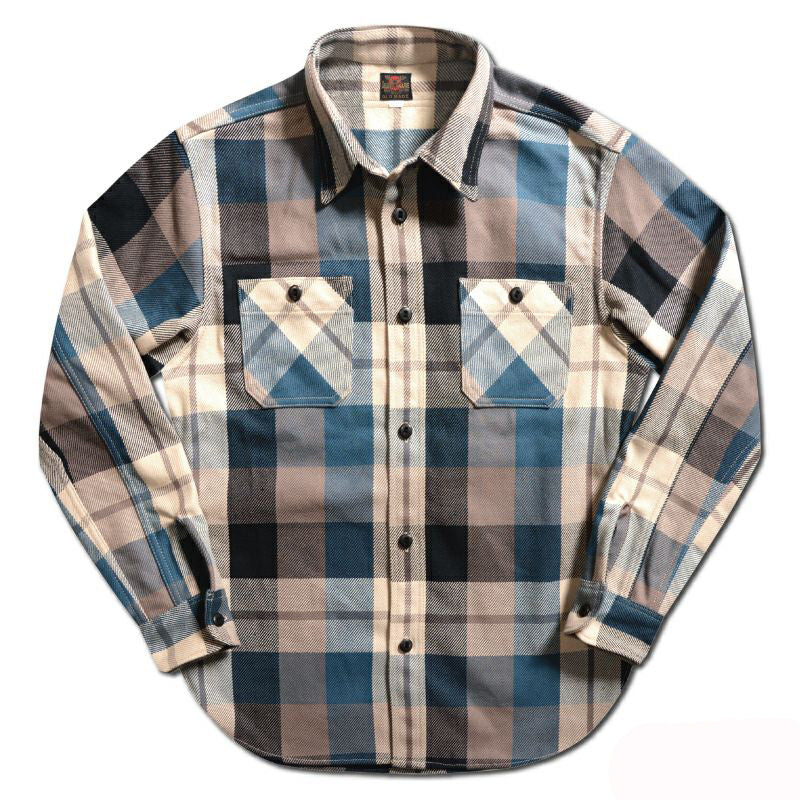 デラックスウエア DELUXEWARE ネルシャツ HV-57 50s BLUE KING メンズ