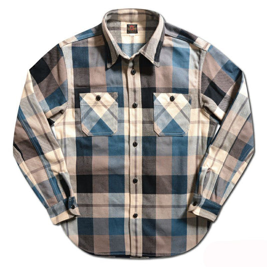 デラックスウエア DELUXEWARE ネルシャツ HV-57 50s BLUE KING メンズ