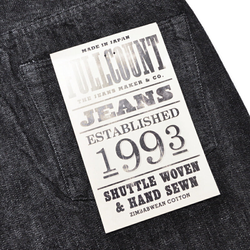 フルカウント FULLCOUNT デニム 1101BK Srtaight Black Selvedge Denim ブラック ジーンズ