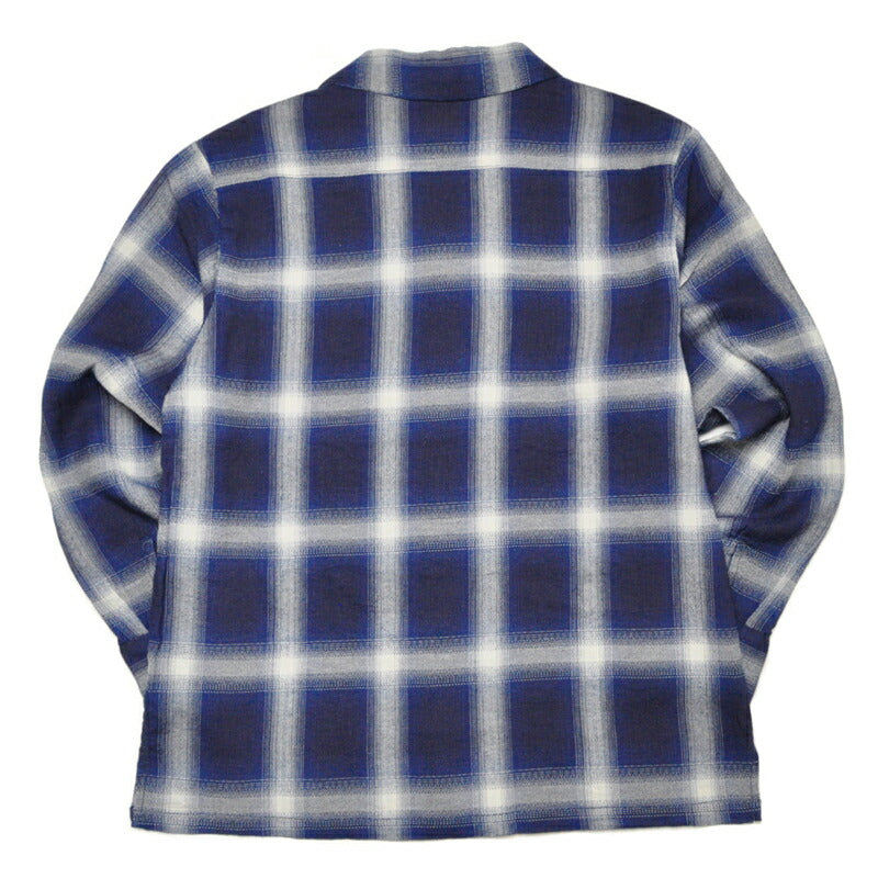 HOUSTON ヒューストン シャツ 41272 INDIGO HB OMBRE CHECK L/S SHIRT インディゴヘリンボーンオンブレーチェック