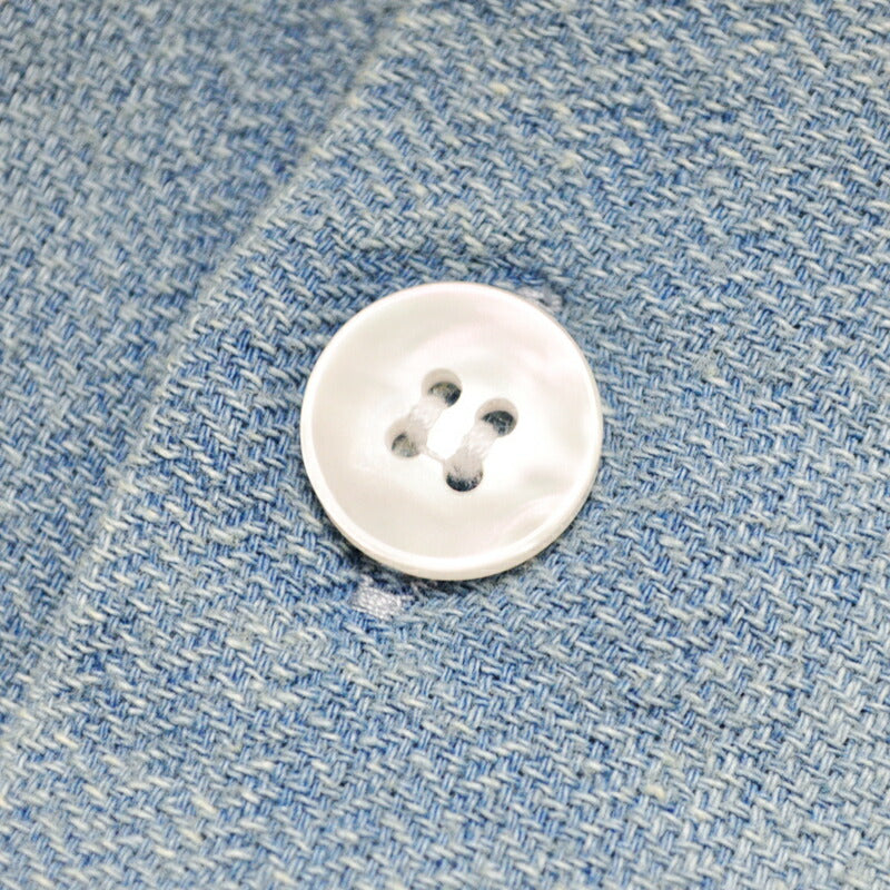 HOUSTON ヒューストン シャツ 41272 INDIGO HB OMBRE CHECK L/S SHIRT インディゴヘリンボーンオンブレーチェック