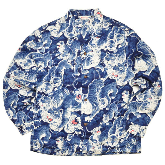 THE FLAT HEAD フラットヘッド シャツ リネンシャツ 百虎 FN-SCR-017L