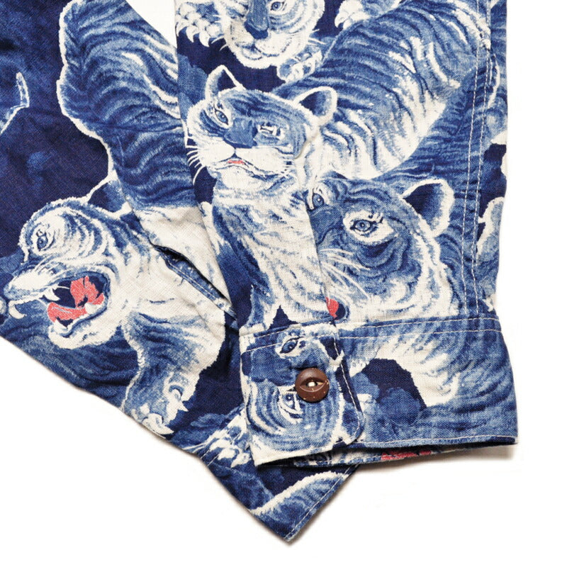 THE FLAT HEAD フラットヘッド シャツ リネンシャツ 百虎 FN-SCR-017L